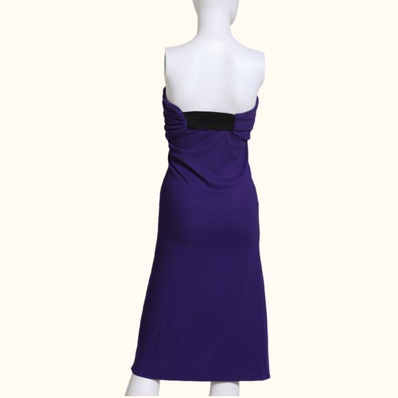YIGAL Azrouël Violet Purple Strapless Knee Length Dress - Picture 4 of 6